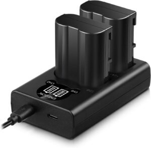 ENEGON EN-EL15 Replacement Batteries (2-Pack) and Smart LED Dual Charger Kit for Nikon Cameras